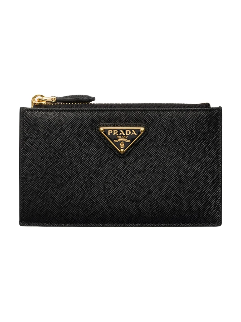 Prada Lips-Print Saffiano Leather Card Holder