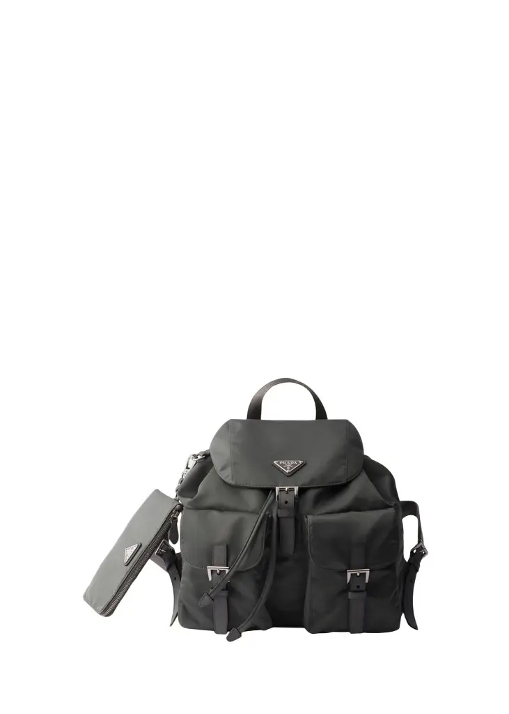 Prada Vela Leather-Trim Re-Nylon Backpack | Image 1 Prada Vela Leather-Trim Re-Nylon Backpack | Image 1