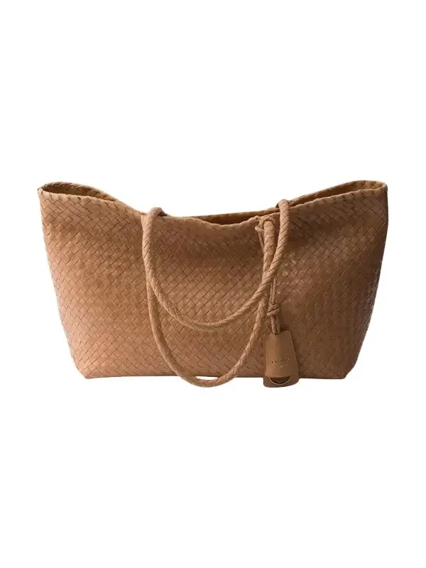 Madras Woven Leather Tote Bag Madras Woven Leather Tote Bag