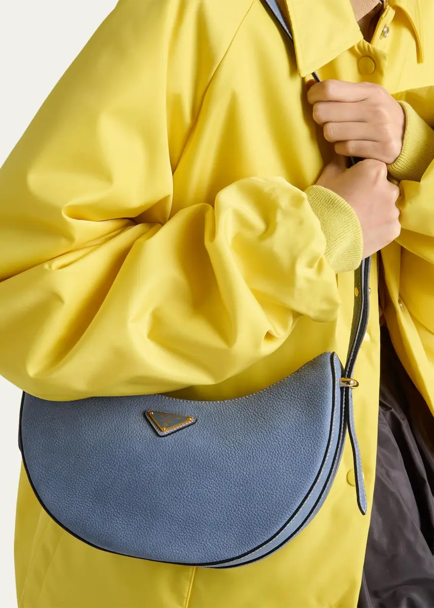 Prada Arque Nubuck Leather Half-Moon Shoulder Bag | Thumbnail 2 Prada Arque Nubuck Leather Half-Moon Shoulder Bag | Thumbnail 2