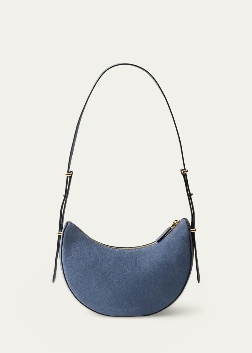 Prada Arque Nubuck Leather Half-Moon Shoulder Bag | Thumbnail 3 Prada Arque Nubuck Leather Half-Moon Shoulder Bag | Thumbnail 3
