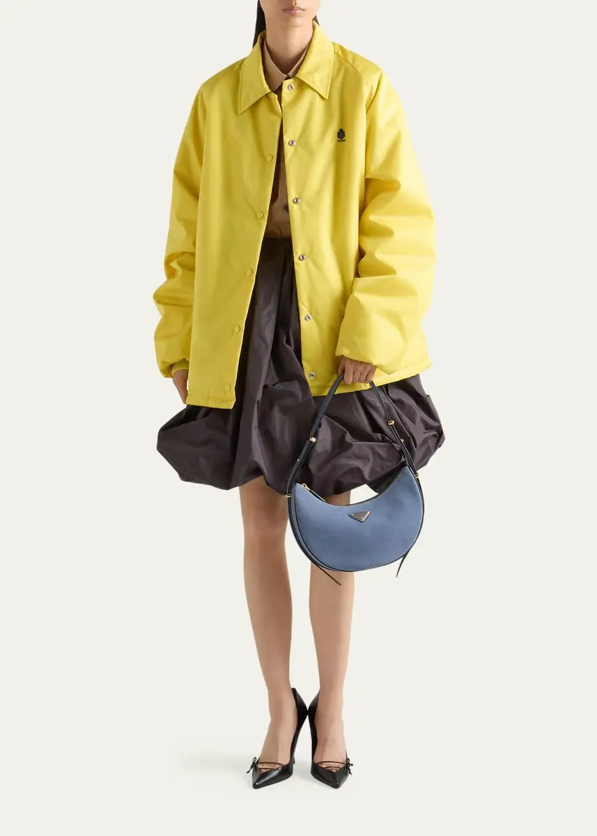 Prada Arque Nubuck Leather Half-Moon Shoulder Bag | Thumbnail 4 Prada Arque Nubuck Leather Half-Moon Shoulder Bag | Thumbnail 4