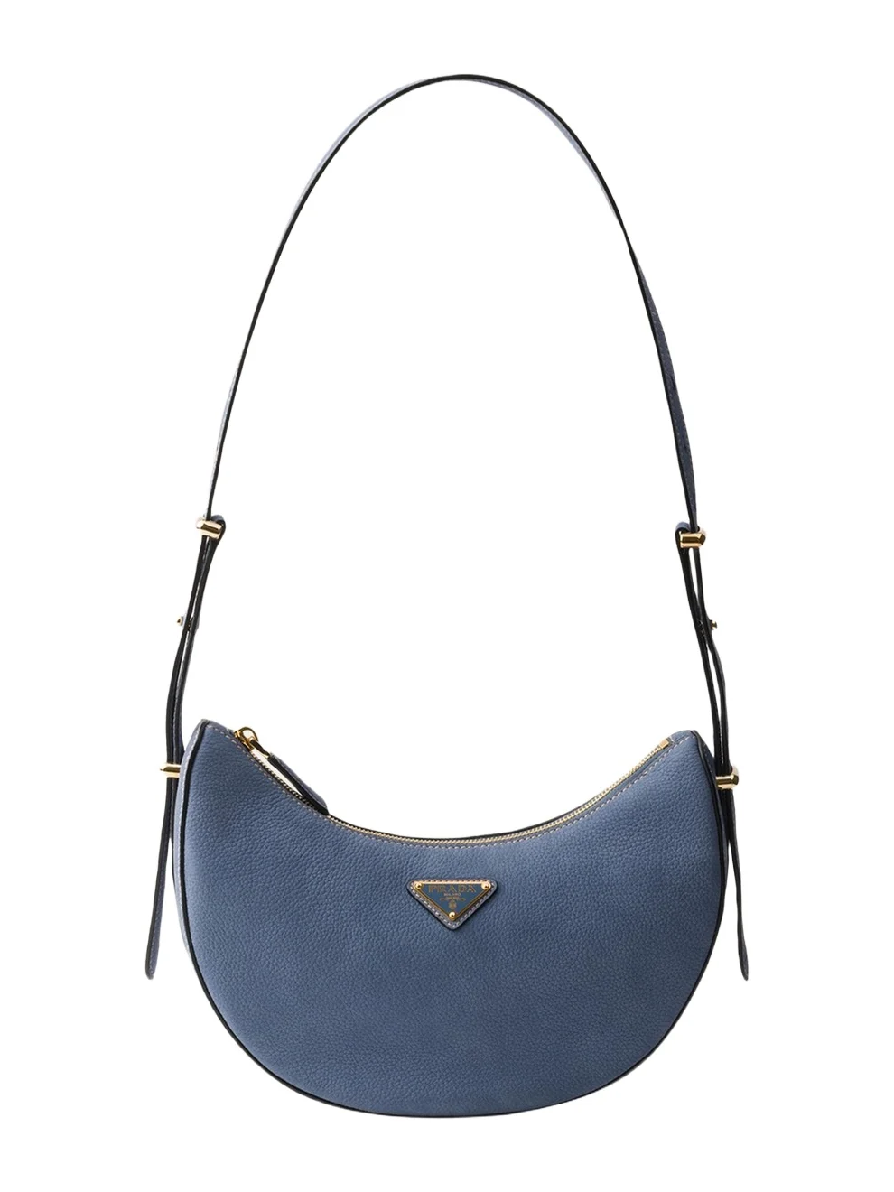 Prada Arque Nubuck Leather Half-Moon Shoulder Bag