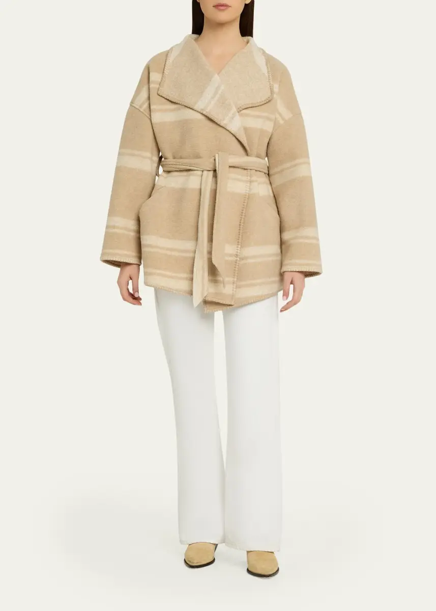 Etoile Isabel Marant Brea Striped Wrap Coat | Thumbnail 2 Etoile Isabel Marant Brea Striped Wrap Coat | Thumbnail 2
