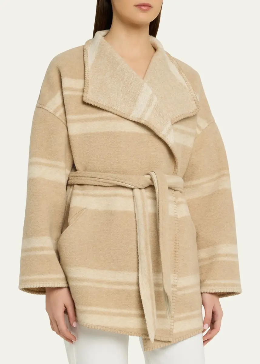 Etoile Isabel Marant Brea Striped Wrap Coat | Thumbnail 4 Etoile Isabel Marant Brea Striped Wrap Coat | Thumbnail 4