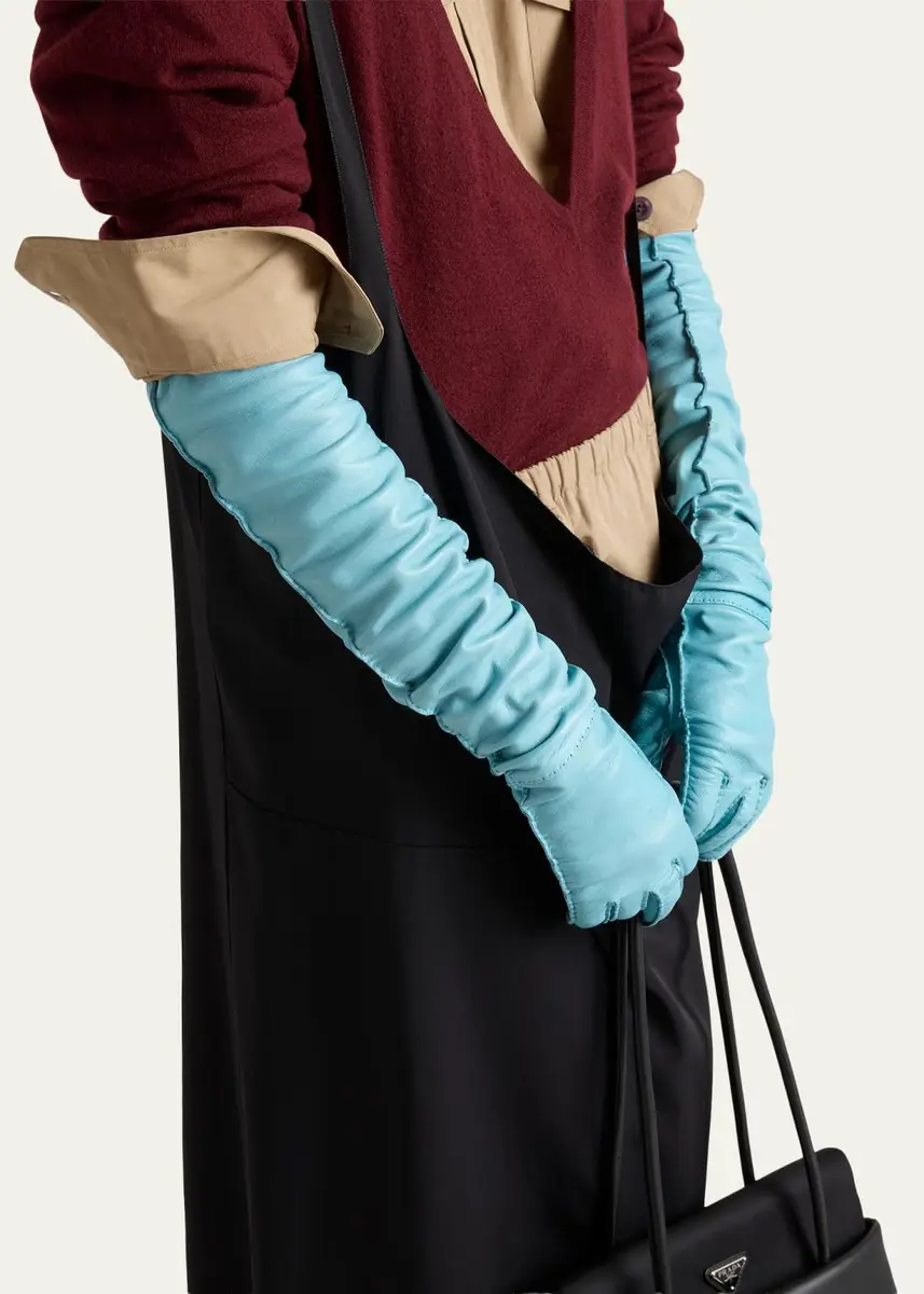 Prada Long Nappa Leather Gloves | Thumbnail 6
