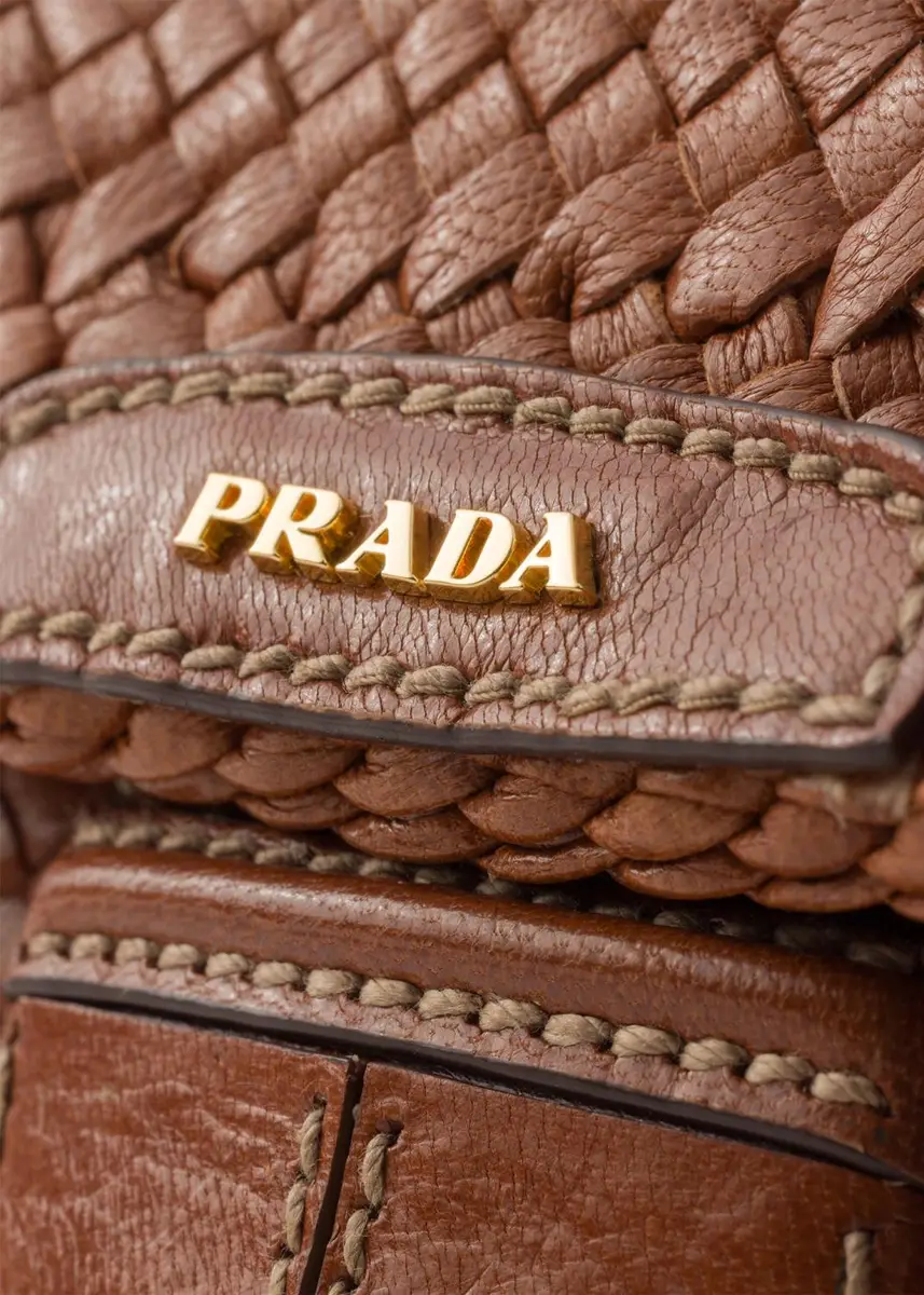 Prada Madras Woven Leather Crossbody Bag | Thumbnail 4