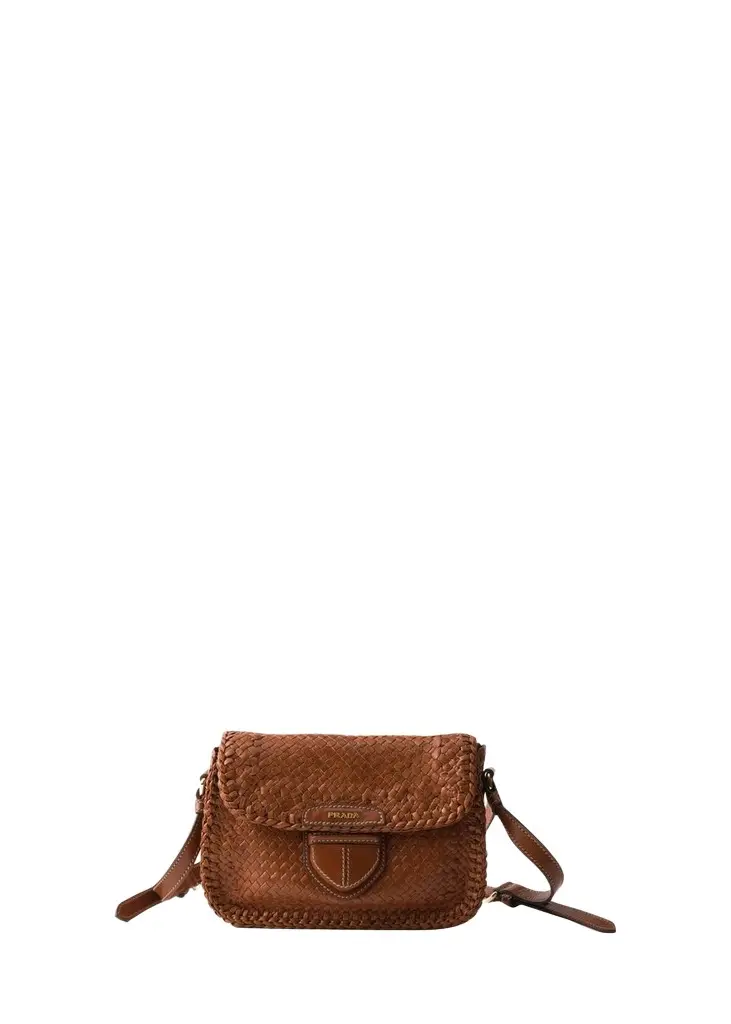 Prada Madras Woven Leather Crossbody Bag | Image 1 Prada Madras Woven Leather Crossbody Bag | Image 1