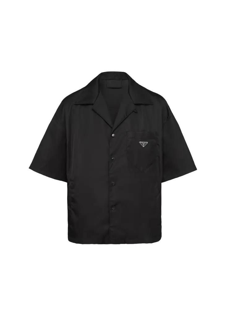 Prada Men's Re-Nylon Bowling Shirt | Image 1 Prada Men's Re-Nylon Bowling Shirt | Image 1