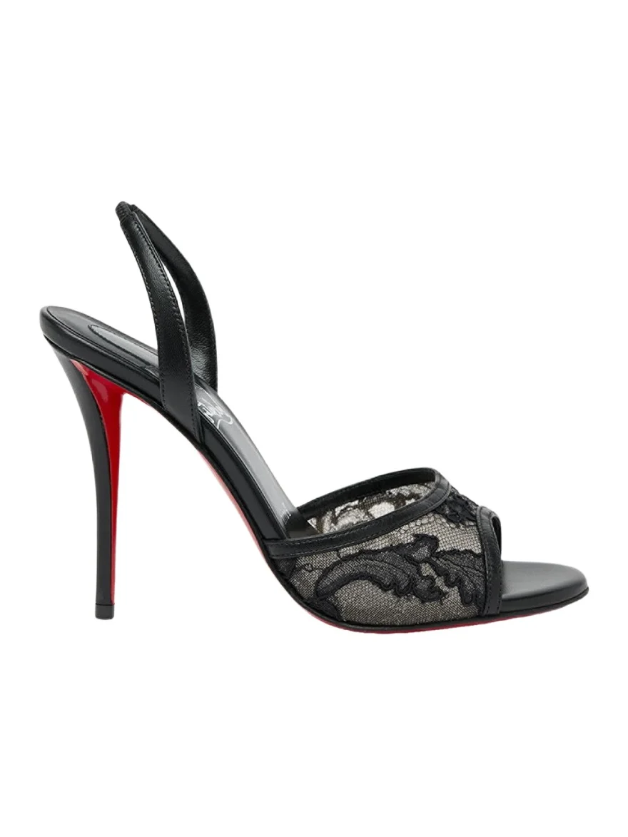 Christian Louboutin 100mm Miss Z Lace Slingback Sandals