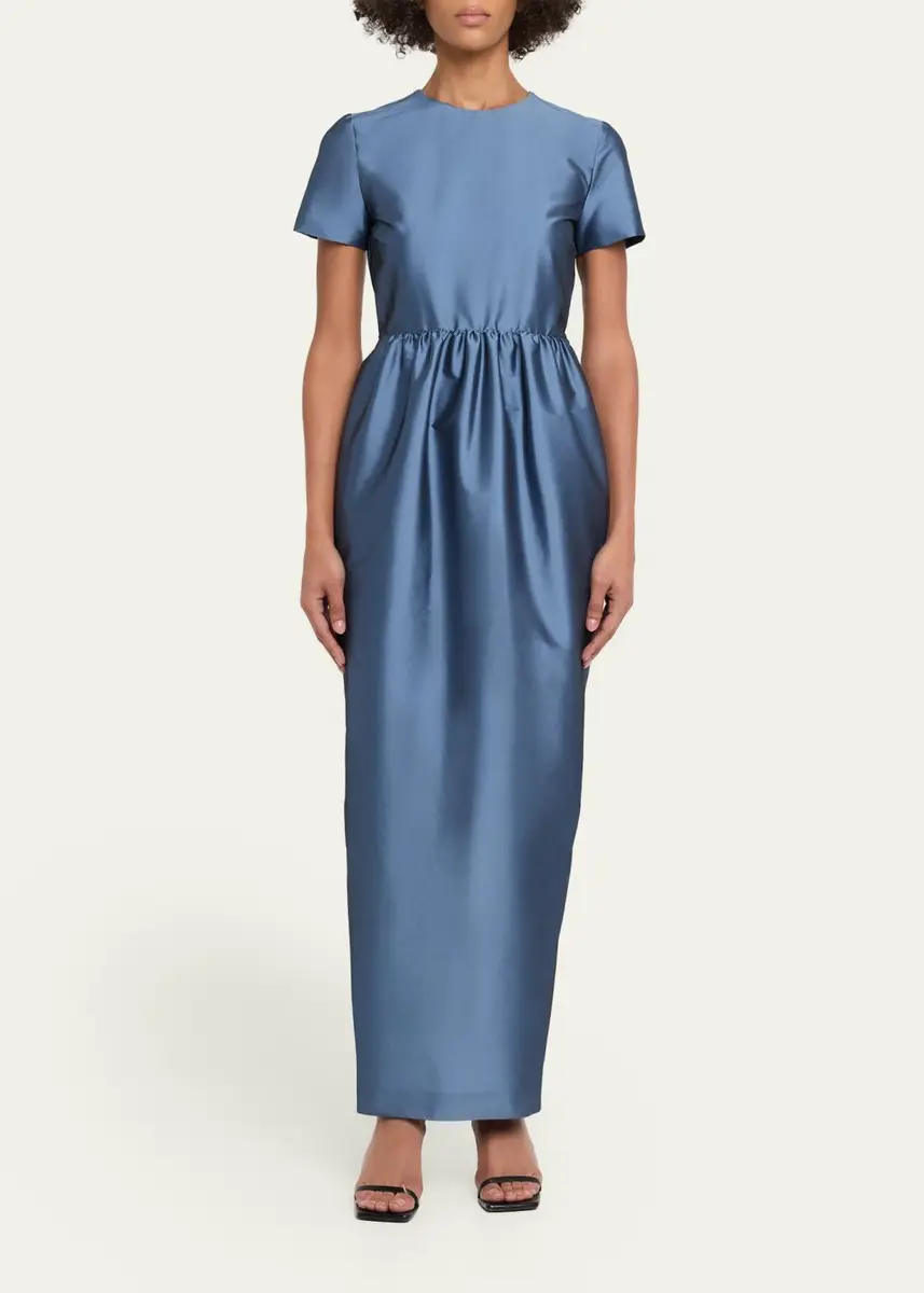BERNADETTE Lexi Floral Satin Empire-Waist Column Maxi Dress | Thumbnail 2 BERNADETTE Lexi Floral Satin Empire-Waist Column Maxi Dress | Thumbnail 2