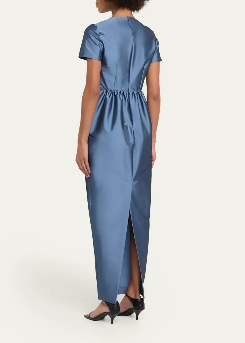 BERNADETTE Lexi Floral Satin Empire-Waist Column Maxi Dress | Thumbnail 3 BERNADETTE Lexi Floral Satin Empire-Waist Column Maxi Dress | Thumbnail 3
