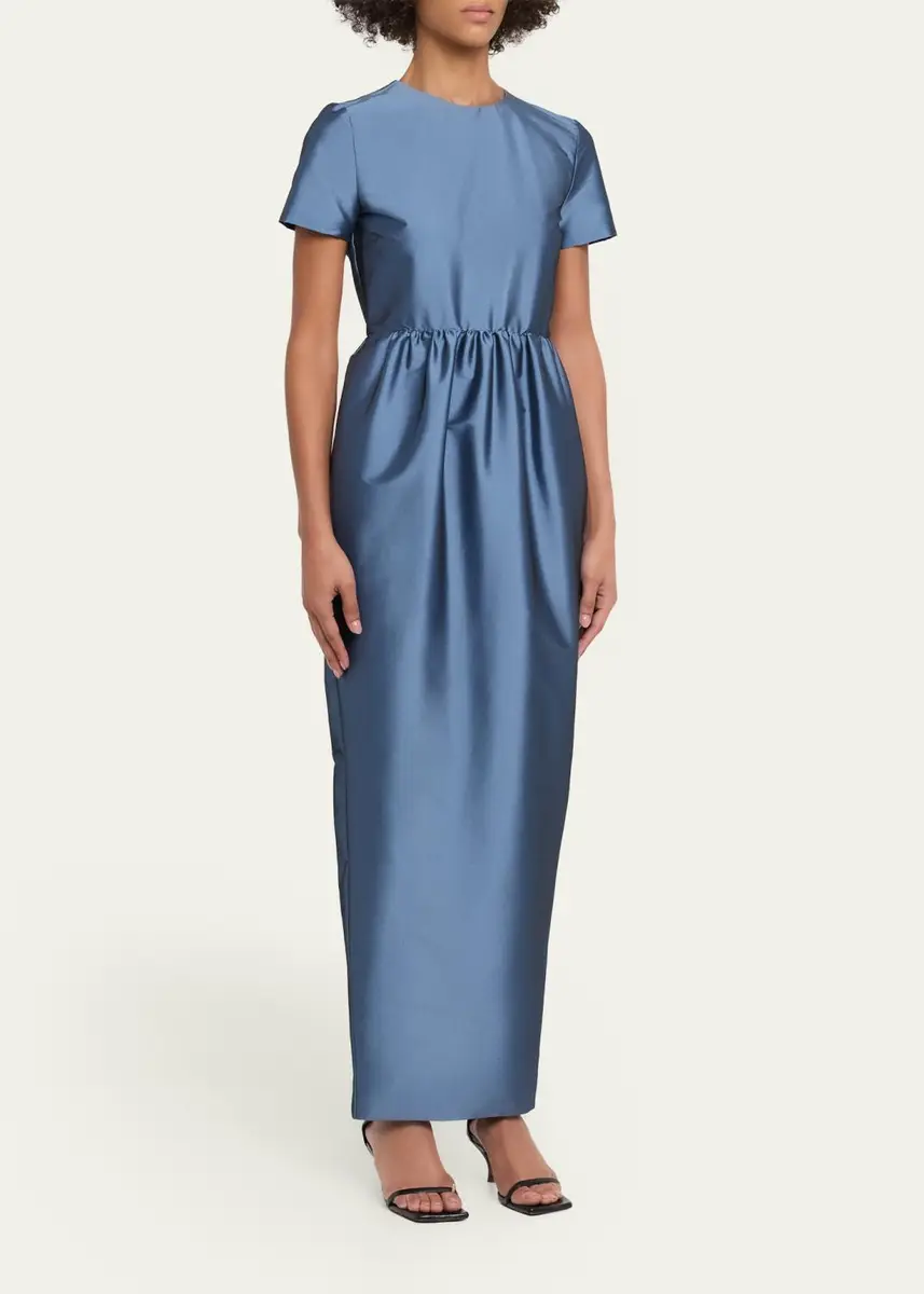 BERNADETTE Lexi Floral Satin Empire-Waist Column Maxi Dress | Thumbnail 4 BERNADETTE Lexi Floral Satin Empire-Waist Column Maxi Dress | Thumbnail 4