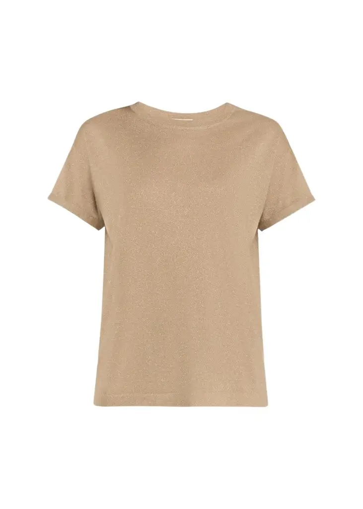 Shimmering Cashmere Short-Sleeve Crewneck Sweater Shimmering Cashmere Short-Sleeve Crewneck Sweater
