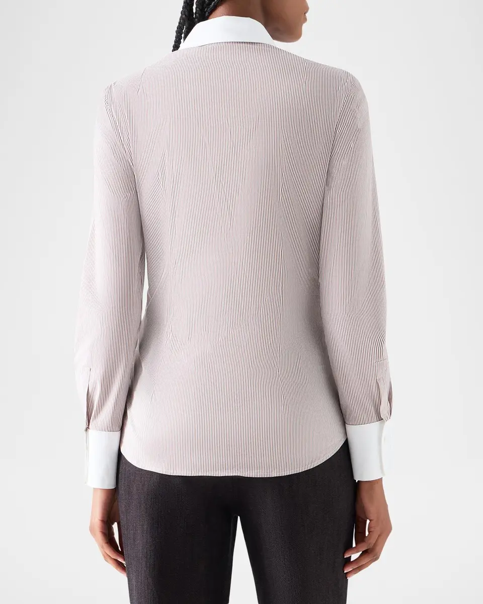 Akris punto Stripe Stretch Cotton Poplin Shirt | Thumbnail 3 Akris punto Stripe Stretch Cotton Poplin Shirt | Thumbnail 3