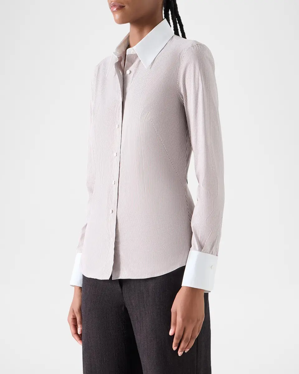 Akris punto Stripe Stretch Cotton Poplin Shirt | Thumbnail 6 Akris punto Stripe Stretch Cotton Poplin Shirt | Thumbnail 6