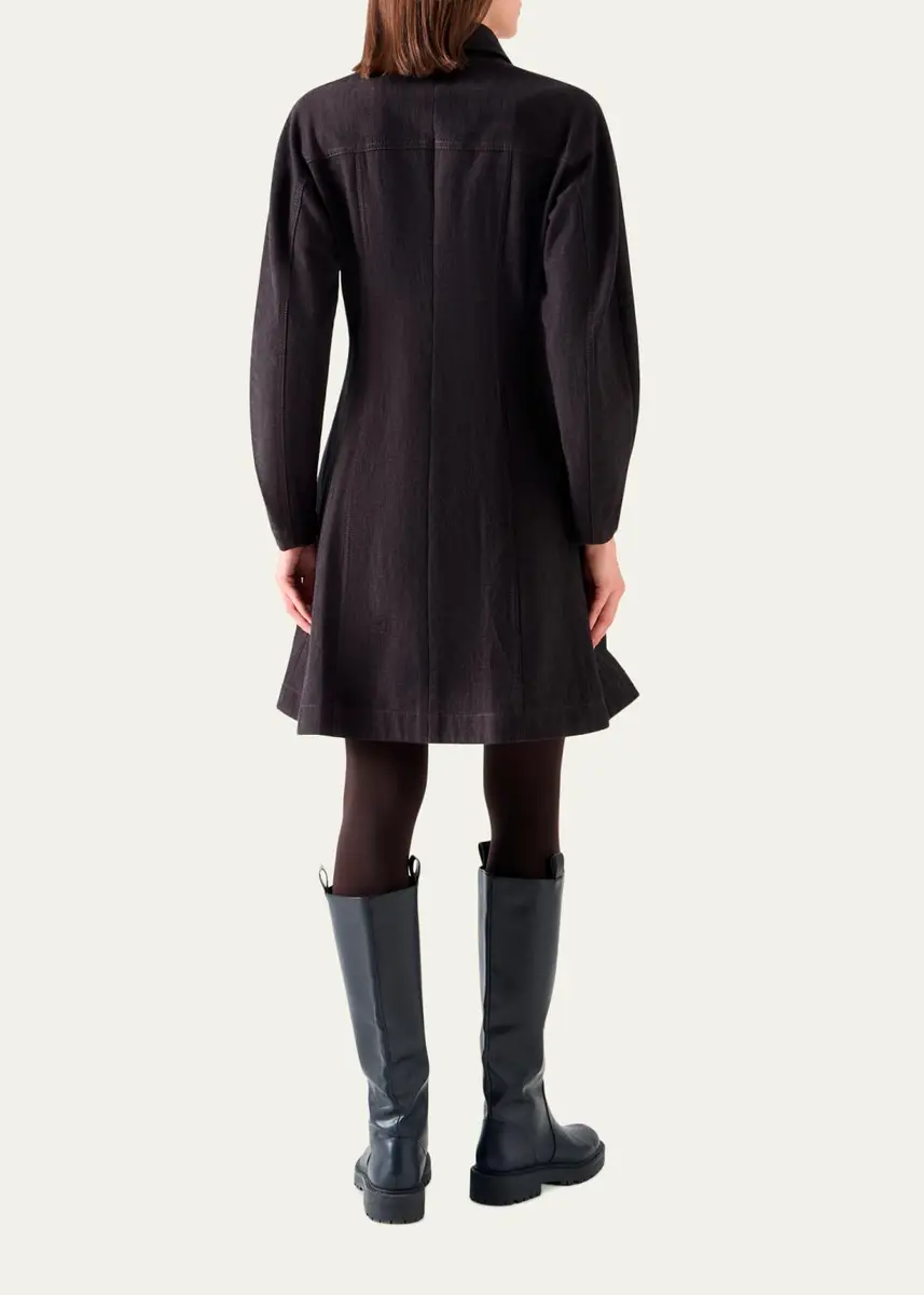 Akris punto Panel Winter Denim Shirtdress | Thumbnail 3 Akris punto Panel Winter Denim Shirtdress | Thumbnail 3
