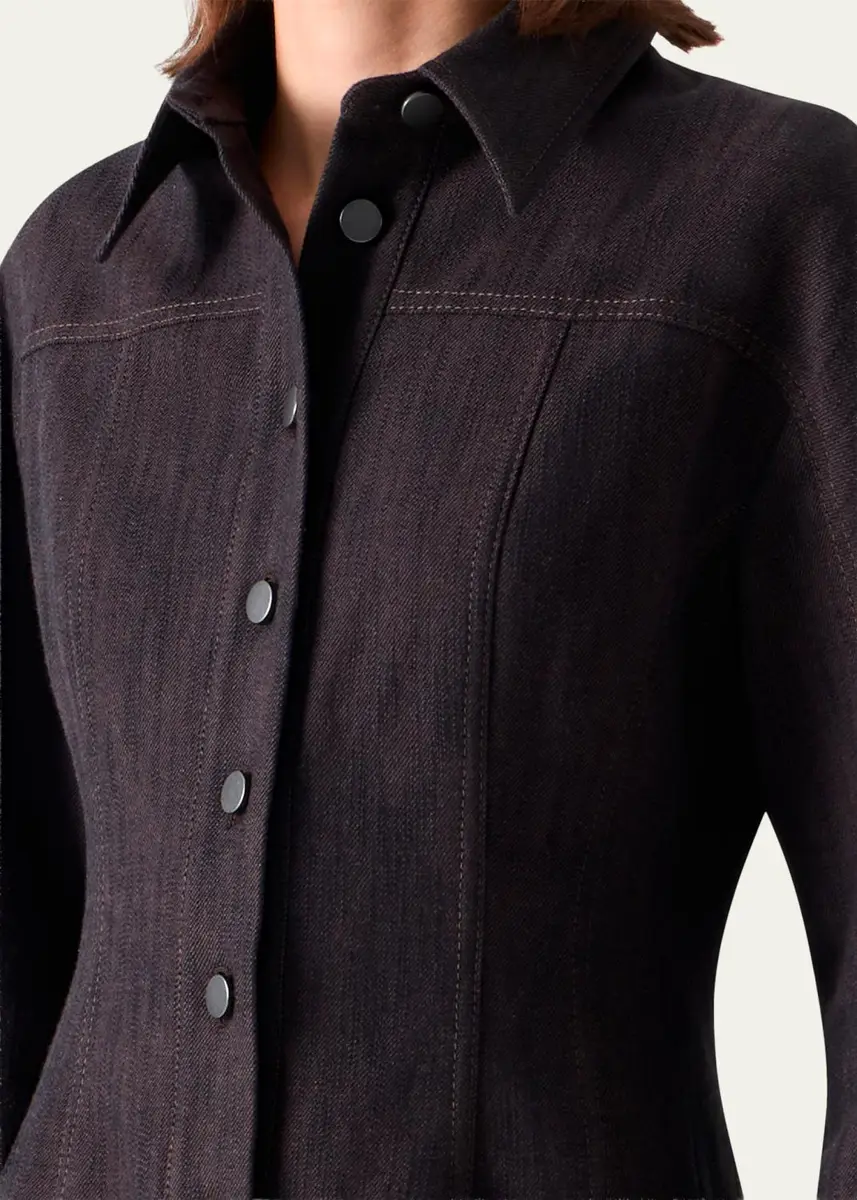 Akris punto Panel Winter Denim Shirtdress | Thumbnail 5 Akris punto Panel Winter Denim Shirtdress | Thumbnail 5