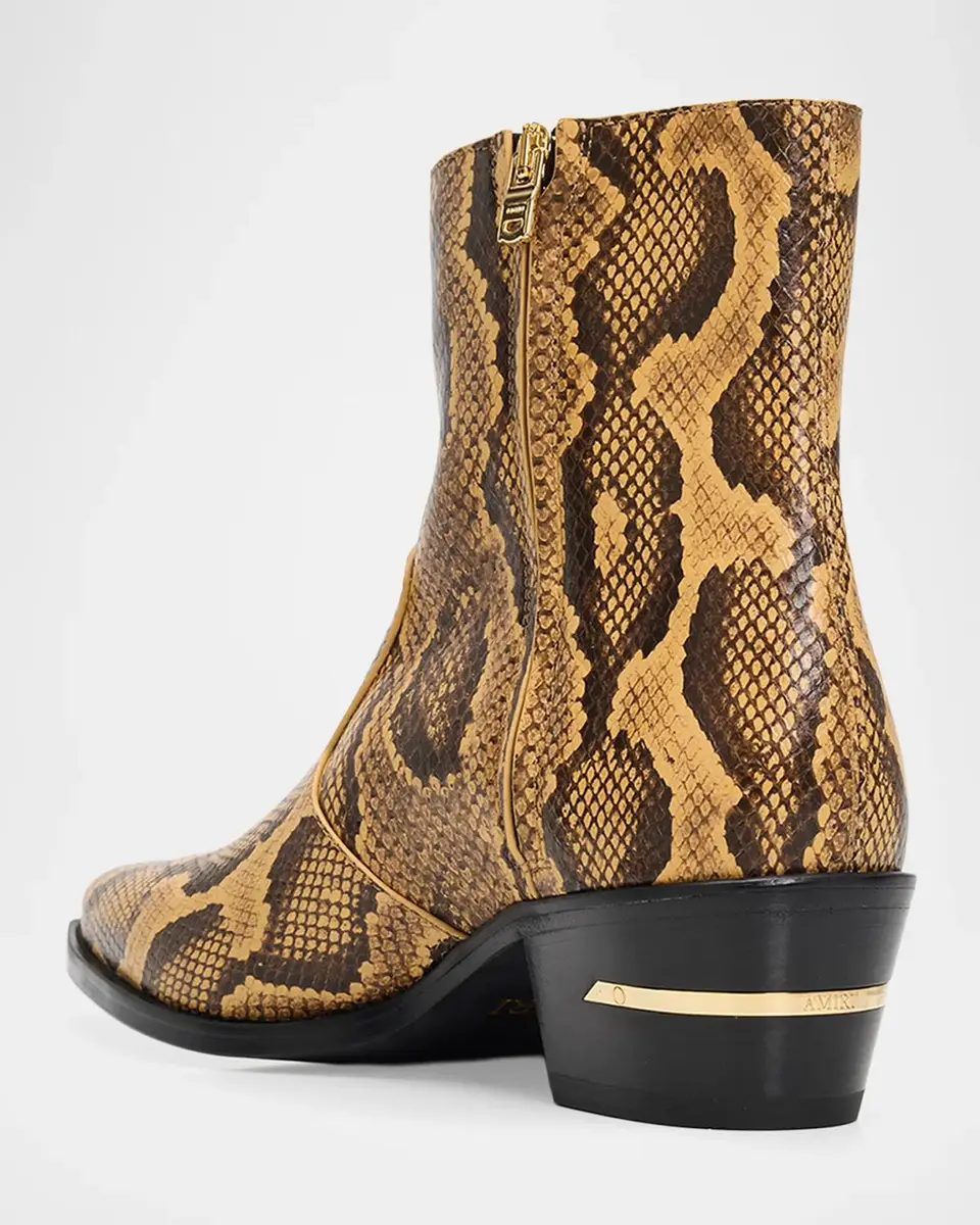 AMIRI Men's Python-Embossed Leather Ankle Boots | Thumbnail 4 AMIRI Men's Python-Embossed Leather Ankle Boots | Thumbnail 4