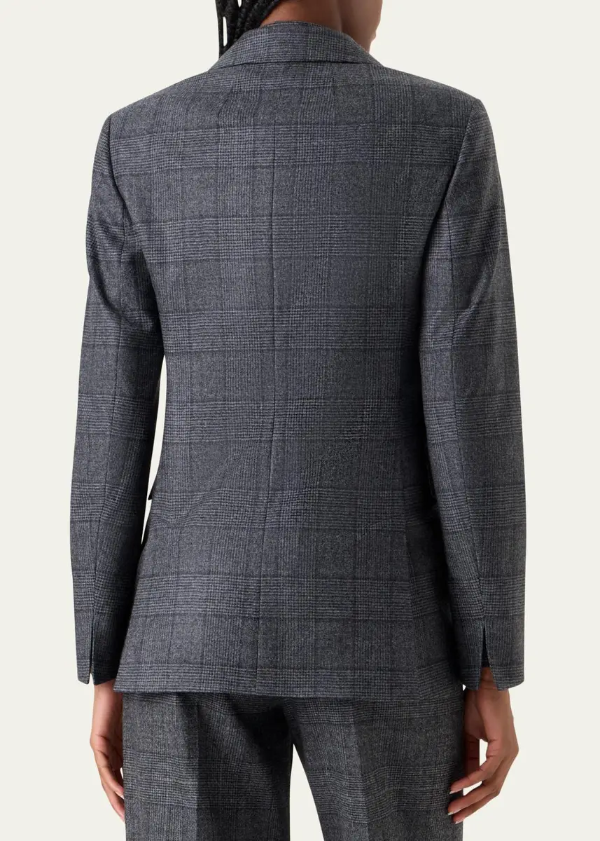 Akris Arie Prince of Whales Wool Flannel Single-Breasted Jacket | Thumbnail 3 Akris Arie Prince of Whales Wool Flannel Single-Breasted Jacket | Thumbnail 3