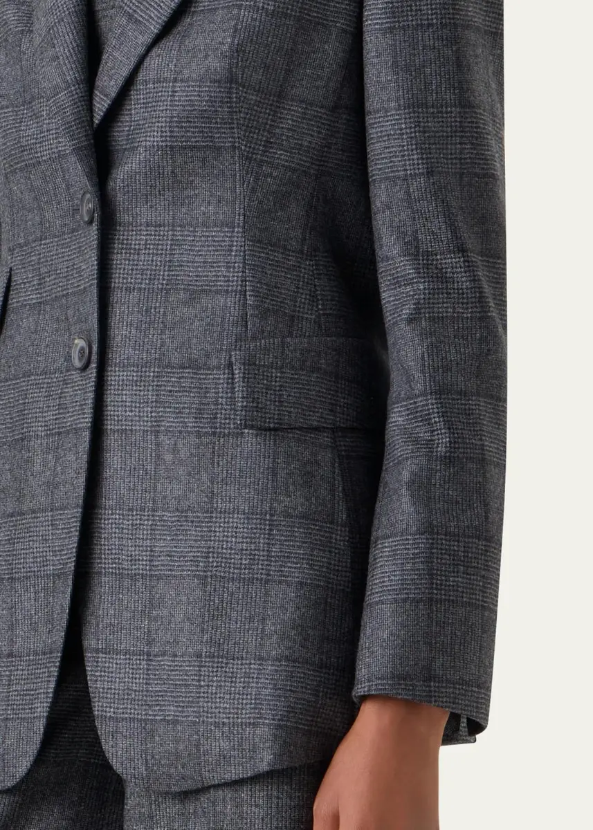 Akris Arie Prince of Whales Wool Flannel Single-Breasted Jacket | Thumbnail 5 Akris Arie Prince of Whales Wool Flannel Single-Breasted Jacket | Thumbnail 5