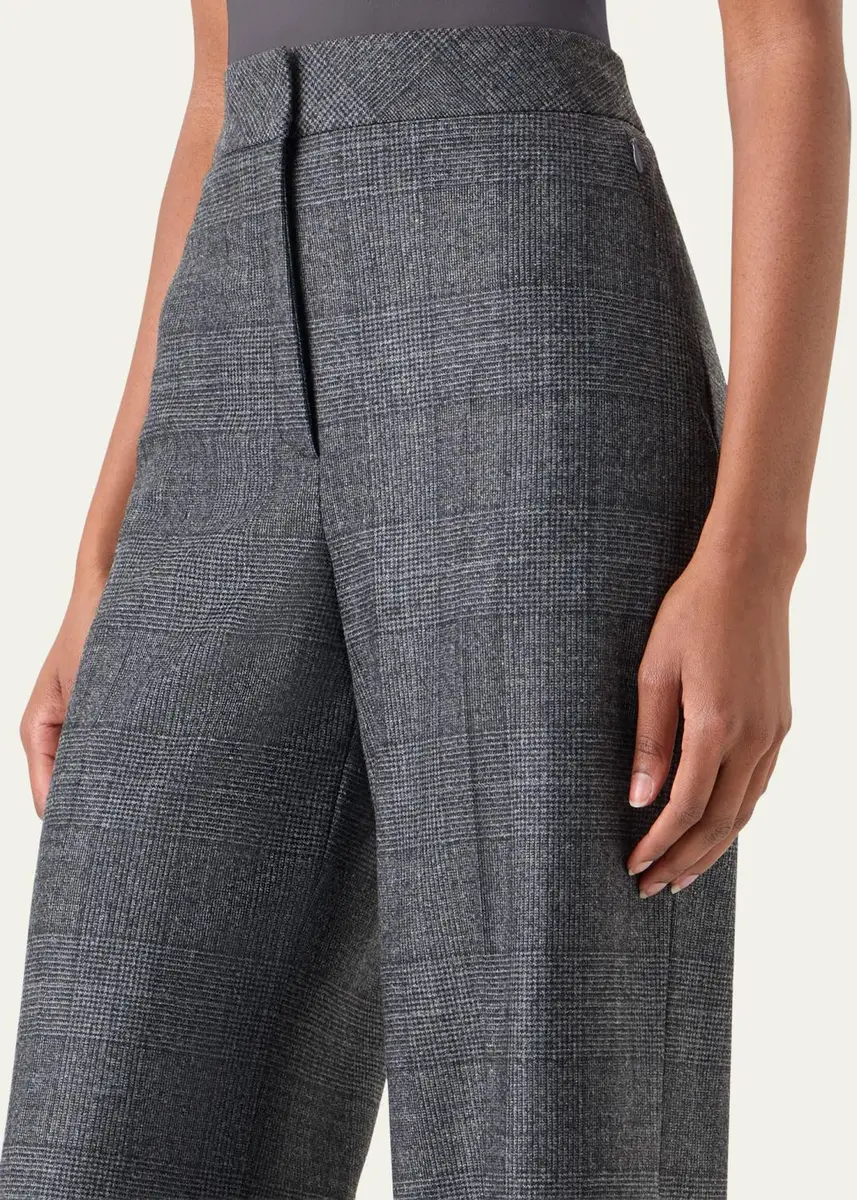 Akris Fior Prince of Whales Wool Flannel Wide-Leg Pants | Thumbnail 5 Akris Fior Prince of Whales Wool Flannel Wide-Leg Pants | Thumbnail 5
