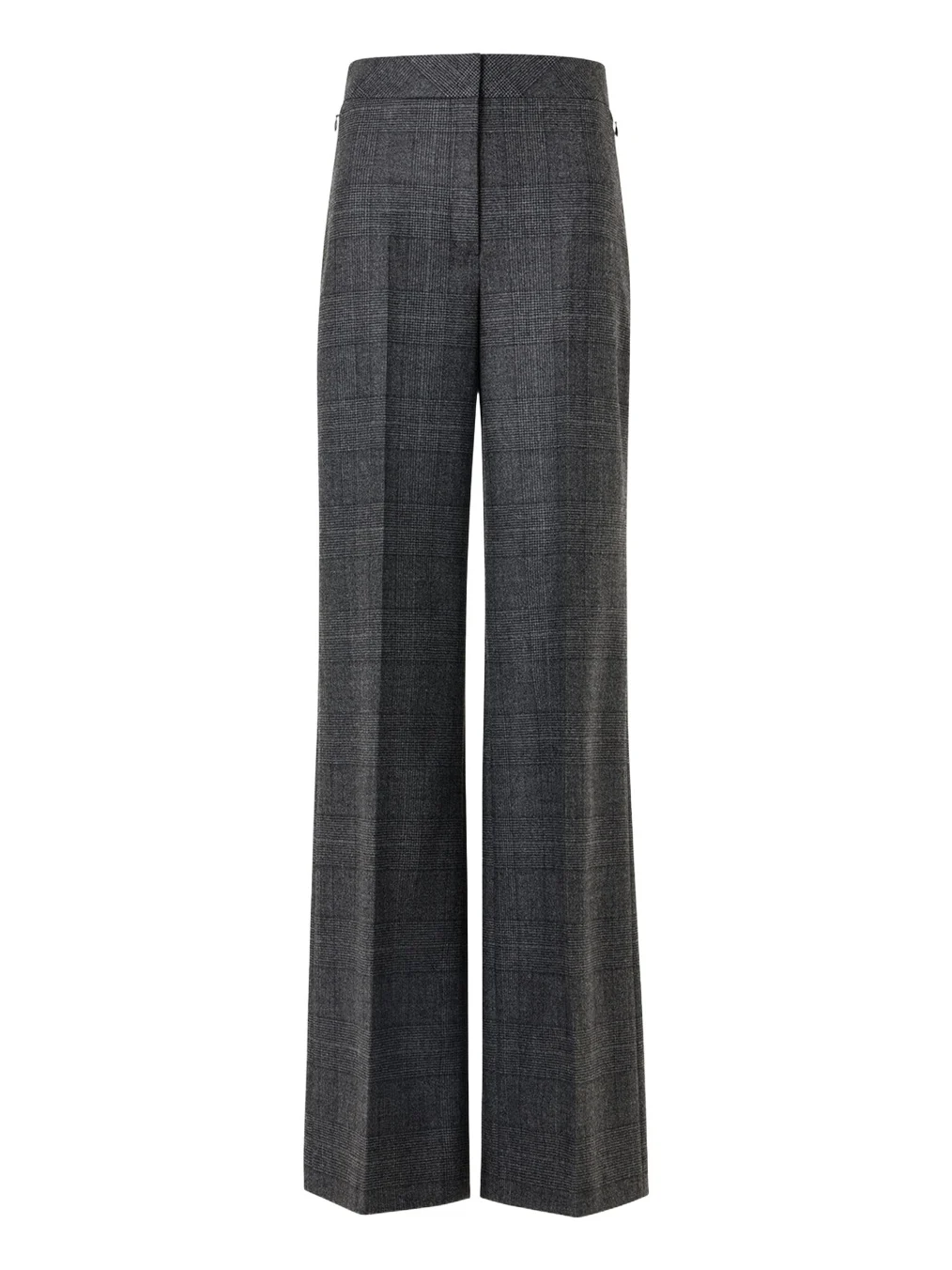 Fior Prince of Whales Wool Flannel Wide-Leg Pants