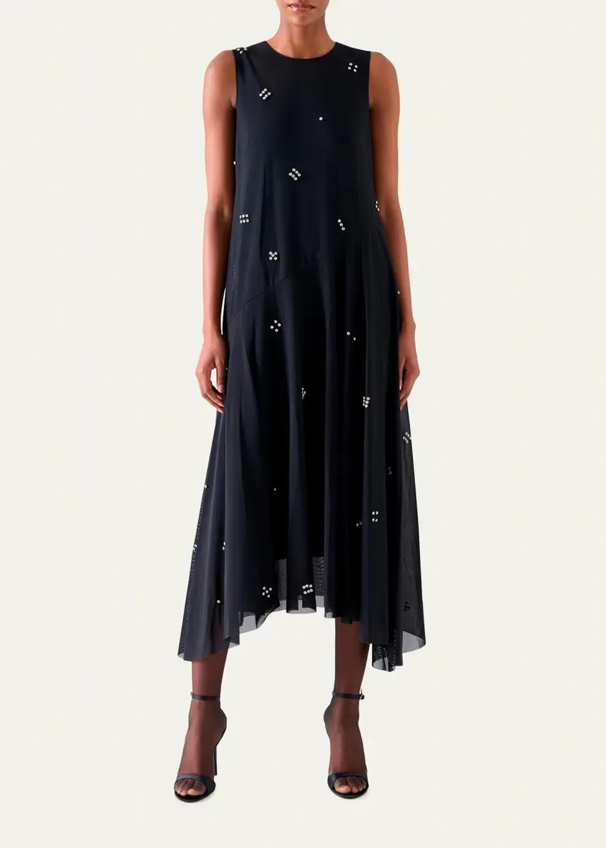 Akris punto Diamond Dice Dot Midi Dress | Thumbnail 2 Akris punto Diamond Dice Dot Midi Dress | Thumbnail 2