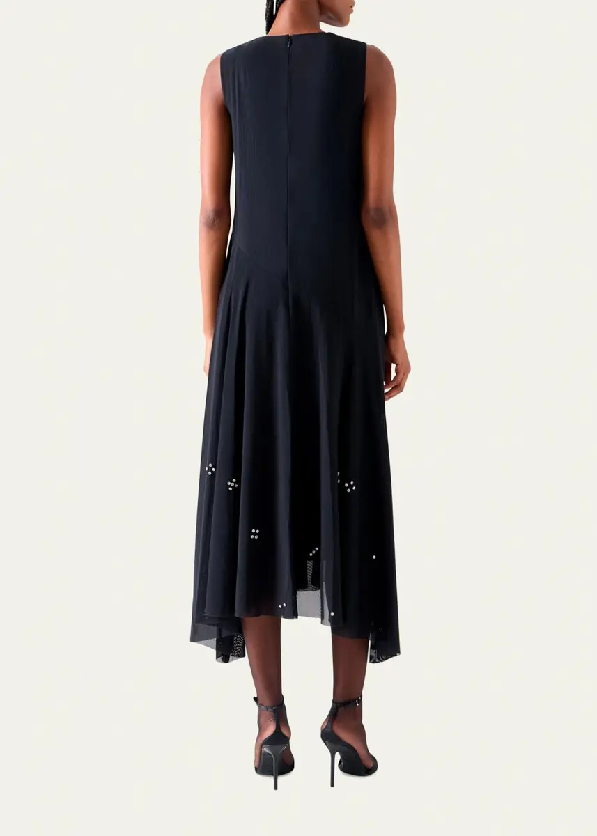 Akris punto Diamond Dice Dot Midi Dress | Thumbnail 3 Akris punto Diamond Dice Dot Midi Dress | Thumbnail 3