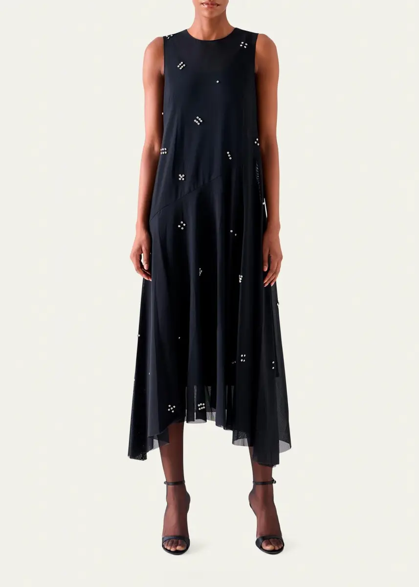 Akris punto Diamond Dice Dot Midi Dress | Thumbnail 4 Akris punto Diamond Dice Dot Midi Dress | Thumbnail 4