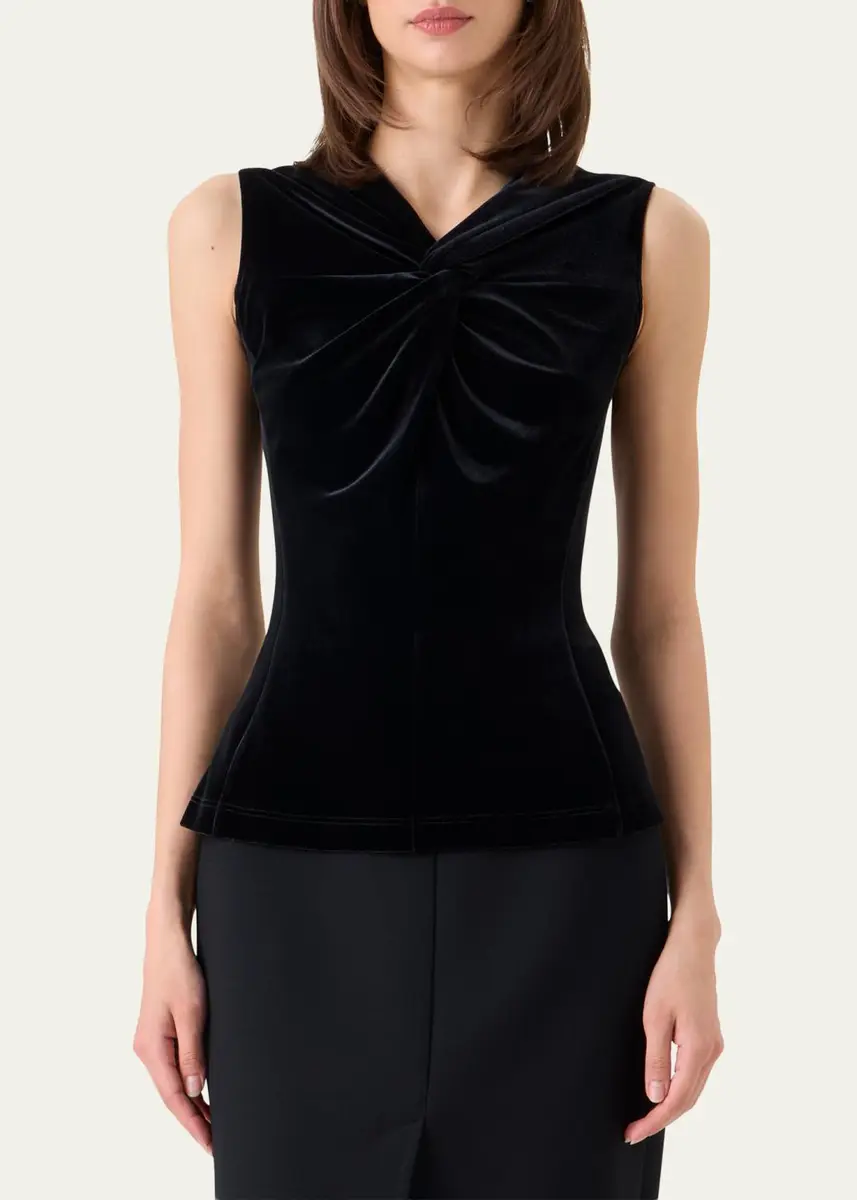 Akris Twisted Velvet Jersey Sleeveless Top | Thumbnail 4 Akris Twisted Velvet Jersey Sleeveless Top | Thumbnail 4