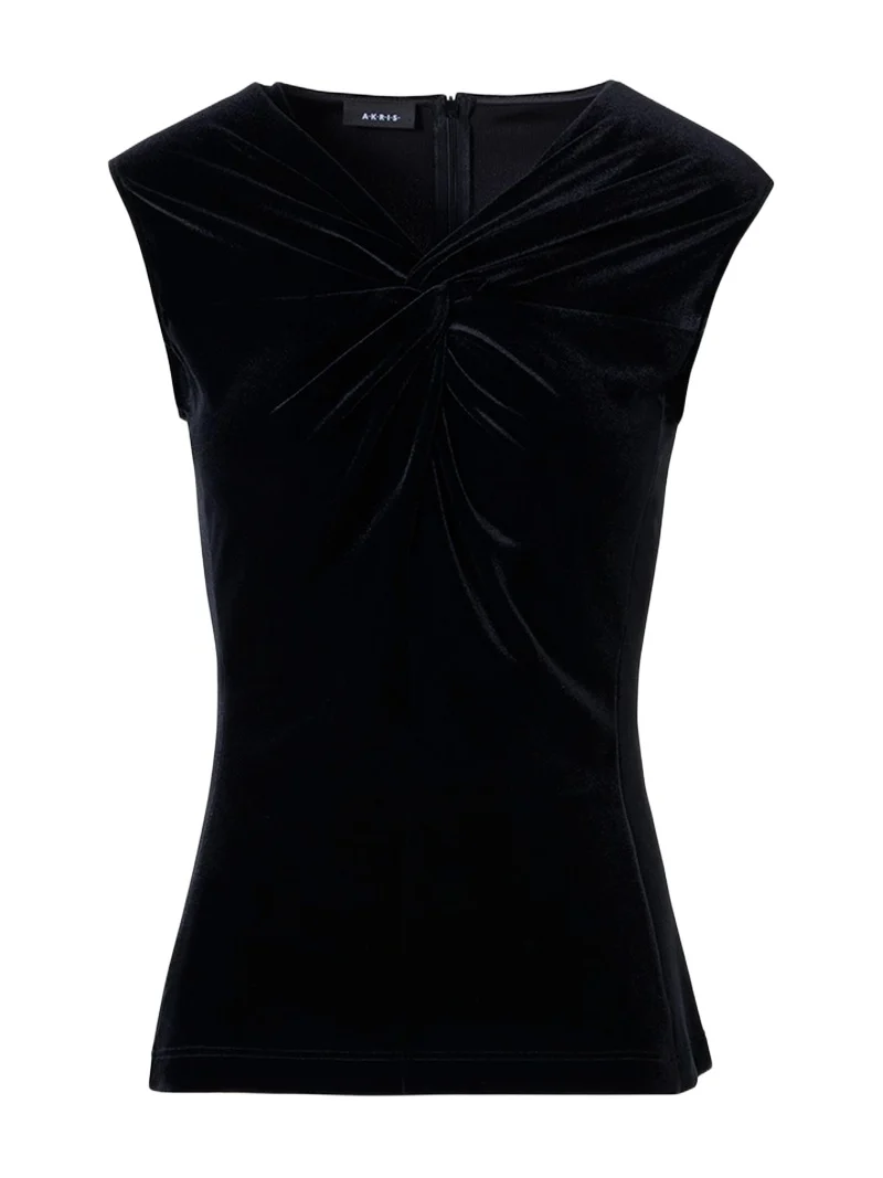 Akris Twisted Velvet Jersey Sleeveless Top