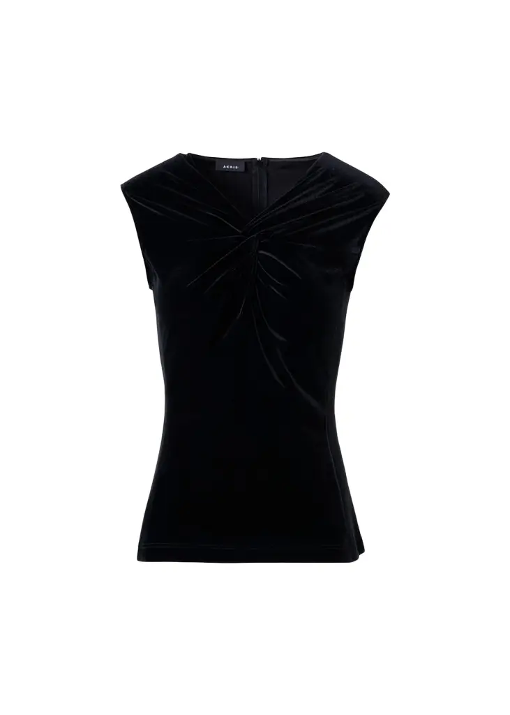 Akris Twisted Velvet Jersey Sleeveless Top