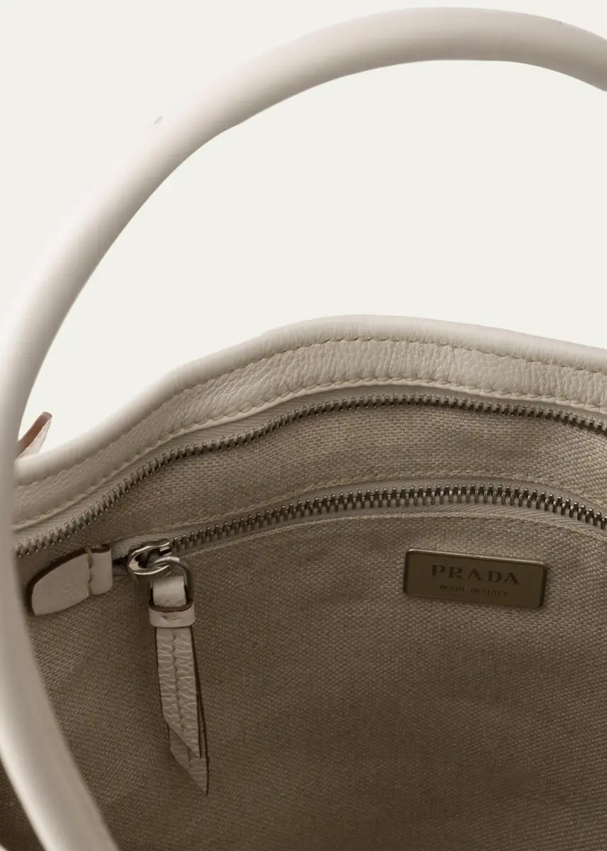 Prada Bonnie Extra-Large Printed Linen & Leather Shoulder Bag | Thumbnail 3 Prada Bonnie Extra-Large Printed Linen & Leather Shoulder Bag | Thumbnail 3