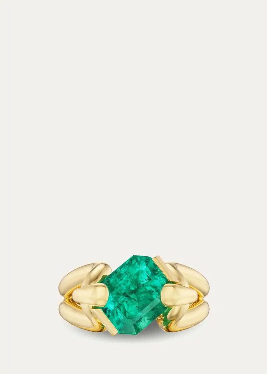 Uniform Object 18K Yellow Gold & Emerald Ring | Thumbnail 3