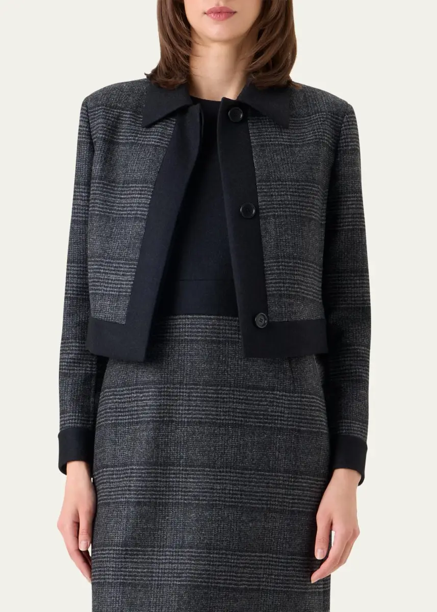 Akris Lewitt Prince of Whales Wool Short Jacket | Thumbnail 4 Akris Lewitt Prince of Whales Wool Short Jacket | Thumbnail 4
