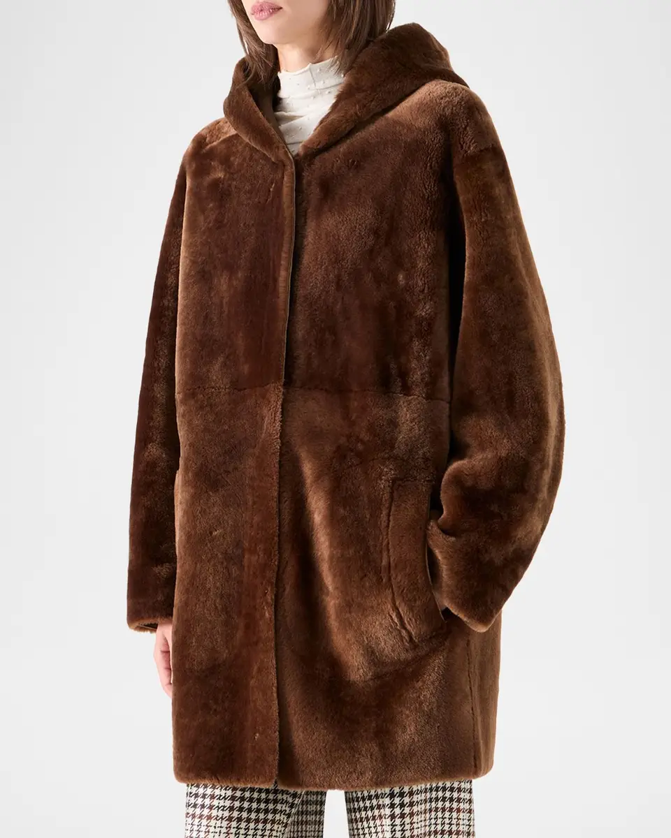 Akris punto Hooded Shearling Oversized Coat | Thumbnail 6 Akris punto Hooded Shearling Oversized Coat | Thumbnail 6