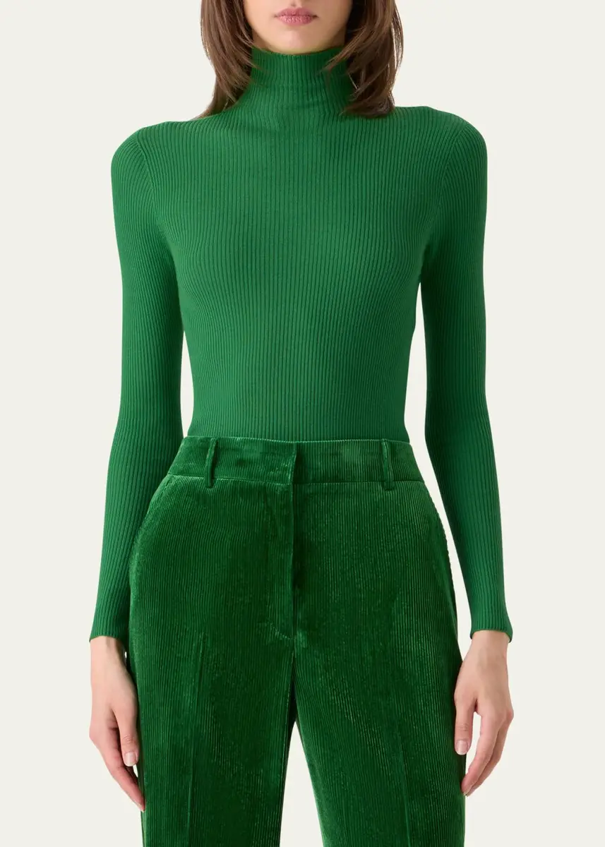 Akris Turtleneck Cashmere-Silk Rib Seamless Sweater | Thumbnail 4 Akris Turtleneck Cashmere-Silk Rib Seamless Sweater | Thumbnail 4