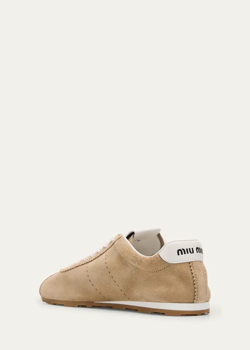 Miu Miu Suede Bicolor Retro Trainer Sneakers | Thumbnail 4 Miu Miu Suede Bicolor Retro Trainer Sneakers | Thumbnail 4