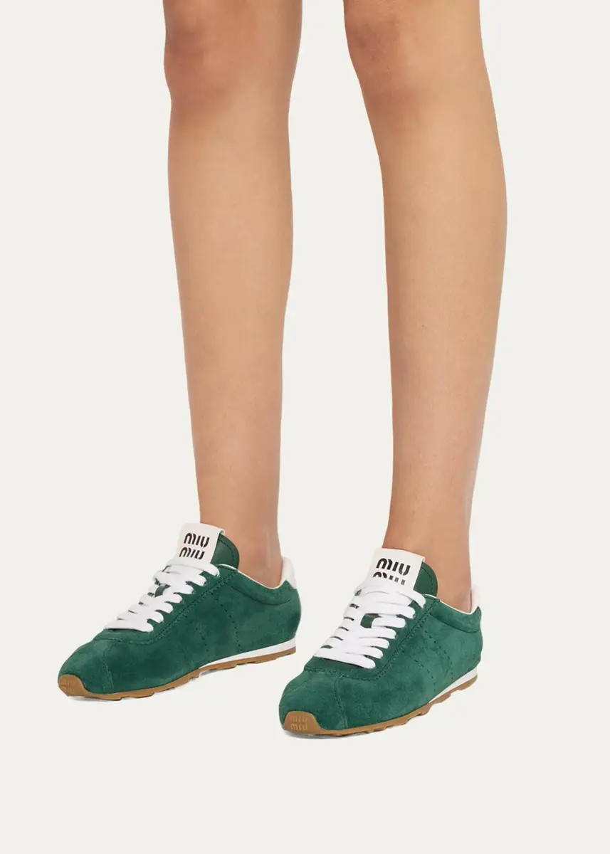 Miu Miu Suede Bicolor Retro Trainer Sneakers | Thumbnail 6 Miu Miu Suede Bicolor Retro Trainer Sneakers | Thumbnail 6