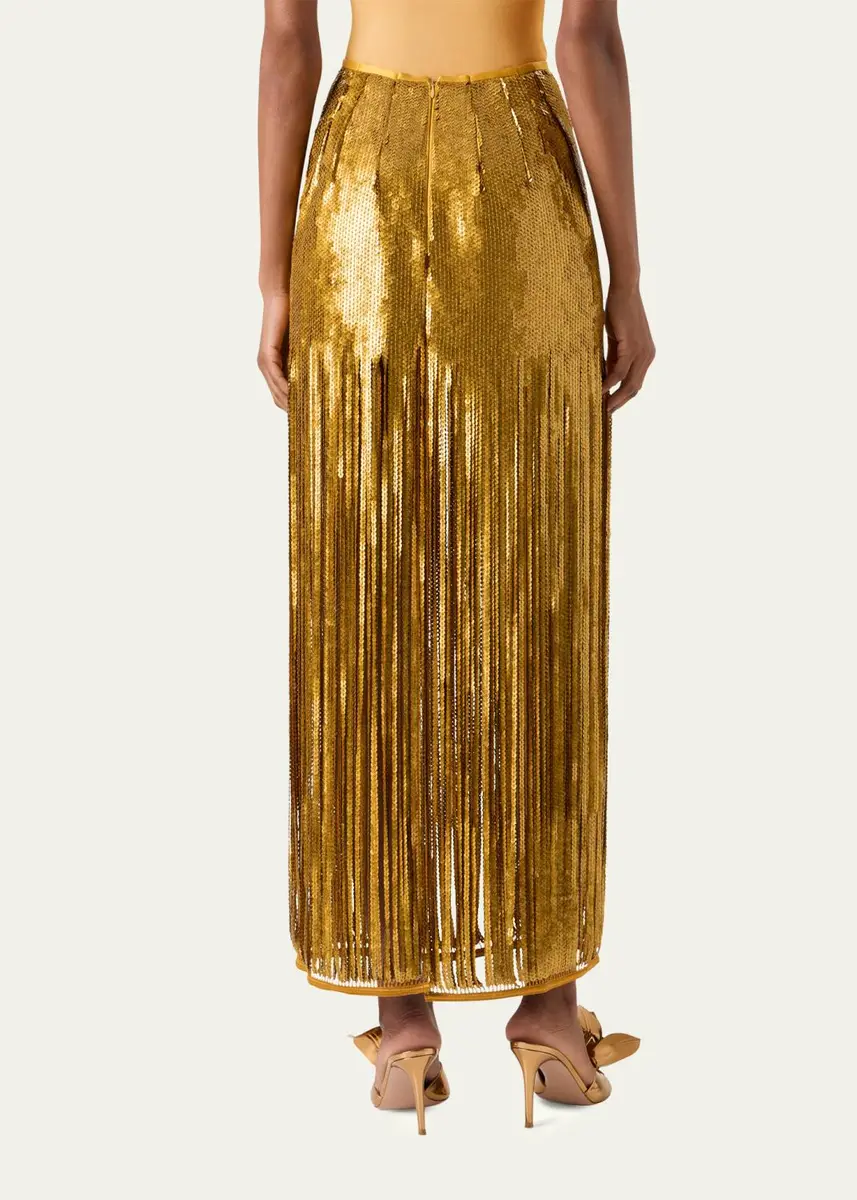 Akris Sequined Fringe Midi Skirt | Thumbnail 3