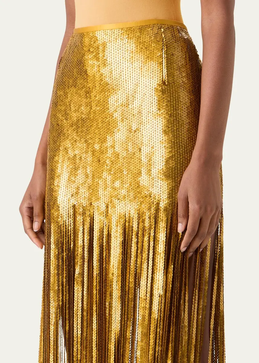 Akris Sequined Fringe Midi Skirt | Thumbnail 5