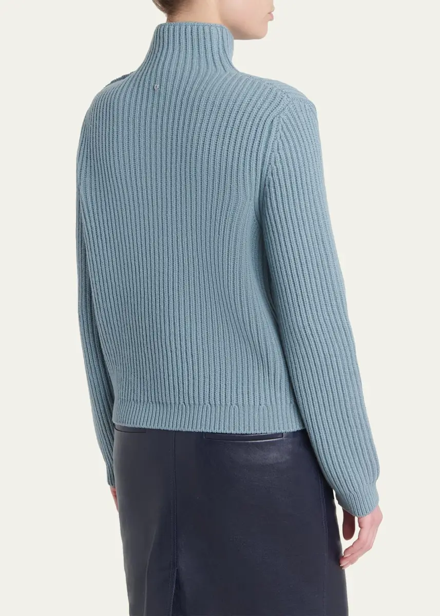 Ferragamo Gancini Clasp Shoulder Wool Turtleneck Sweater | Thumbnail 3 Ferragamo Gancini Clasp Shoulder Wool Turtleneck Sweater | Thumbnail 3