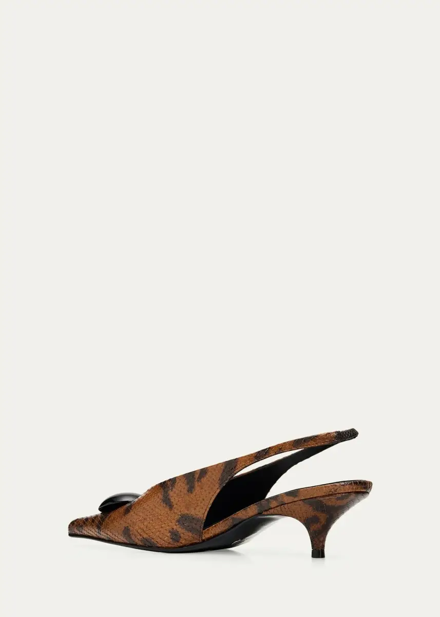 Proenza Schouler Dome Slash 20MM Python-Embossed Leather Slingback Pumps | Thumbnail 4 Proenza Schouler Dome Slash 20MM Python-Embossed Leather Slingback Pumps | Thumbnail 4