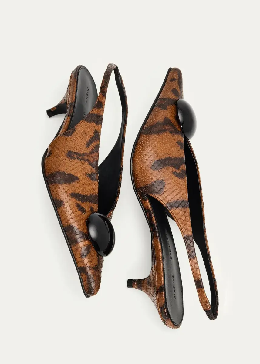 Proenza Schouler Dome Slash 20MM Python-Embossed Leather Slingback Pumps | Thumbnail 5 Proenza Schouler Dome Slash 20MM Python-Embossed Leather Slingback Pumps | Thumbnail 5