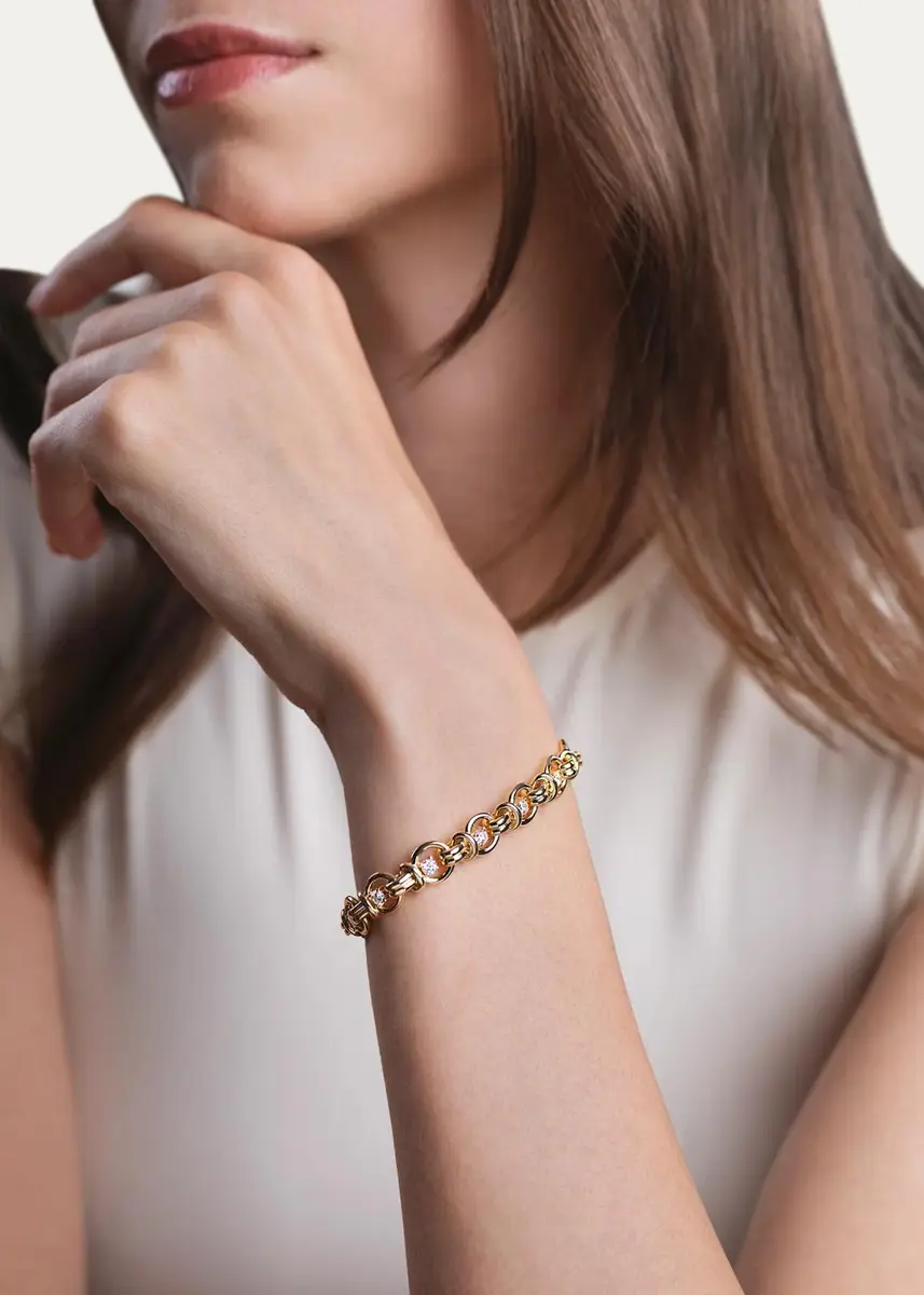 Melissa Kaye 18K Yellow Gold Rocky Bracelet with Diamonds | Thumbnail 2