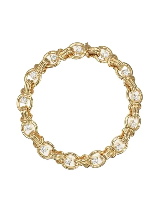 18K Yellow Gold Rocky Bracelet with Diamonds 18K Yellow Gold Rocky Bracelet with Diamonds