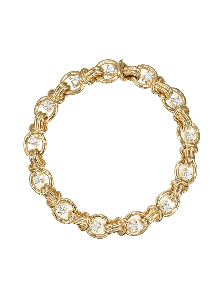 Melissa Kaye 18K Yellow Gold Rocky Bracelet with Diamonds