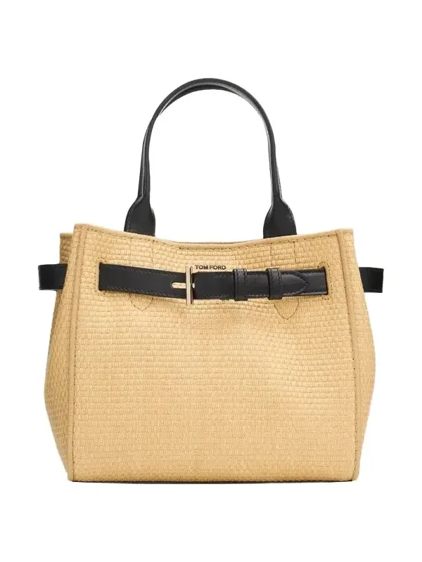 Tom Ford Audrey Small Raffia Top-Handle Bag
