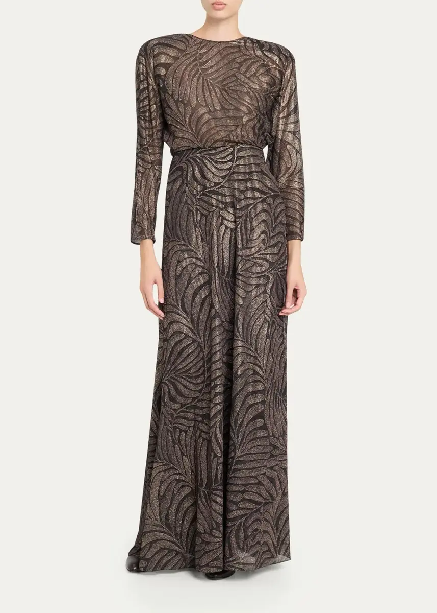 Ralph Lauren Collection Shannen Foiled Chiffon Evening Dress | Thumbnail 2 Ralph Lauren Collection Shannen Foiled Chiffon Evening Dress | Thumbnail 2